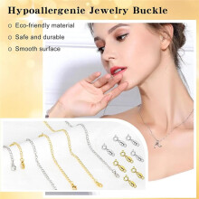 Necklace Extenders for Women with Magnetic Necklace Clasp, Gold Silver Chain Extenders for Jewelry, Bracelet, Anklet