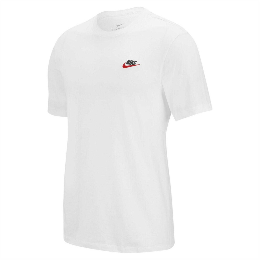 Nike (S, White/Black/Red) Mens Club T-Shirt Black