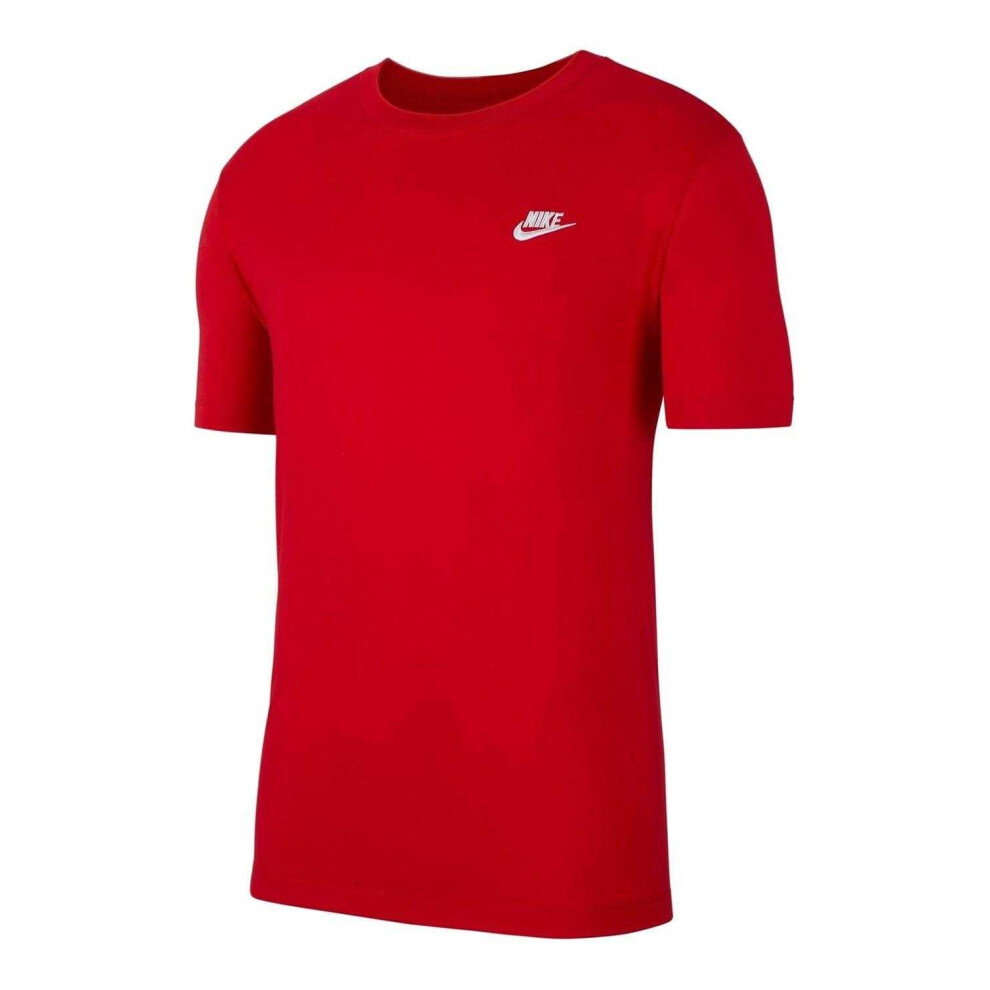 Nike (M, University /White) Mens Club T-Shirt Red