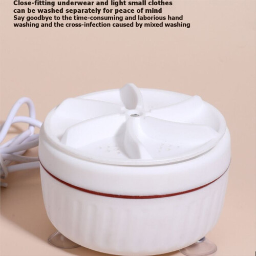 2pcs Portable  Washing Machine Turbo Agitator with USB and Suction Cup,Automatic Washer(Direction Double Turn) 2