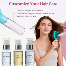 Hair Brush with Water Spray  - 2-in-1 Detangling Brush with Built-in Fine Mist, Portable Wet & Dry Styling Tool