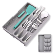 Tiroir Rétractable, Plateau de Rangement pour Couverts, Support de Bloc, Cuillère, Fourchettes, Vaisselle, Boîte D'Organisateur pour Bouteilles