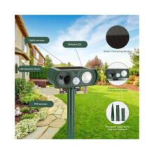 Répulsif antiparasitaire solaire durable, répulsif ultrasonique pour animaux d'extérieur, étanche, anti-chats et renards avec indicateur lumineux