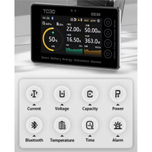 TC30 8-80v 100A RS485 Digital LCD Battery Monitor Instrument Indicator Intelligent Shunt Battery Tester