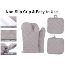 1 Juego de Guantes Aislantes, Resistentes A Altas Temperaturas, Guantes para Horno Microondas, Guantes Resistentes Al Calor para Hornear en la Cocina