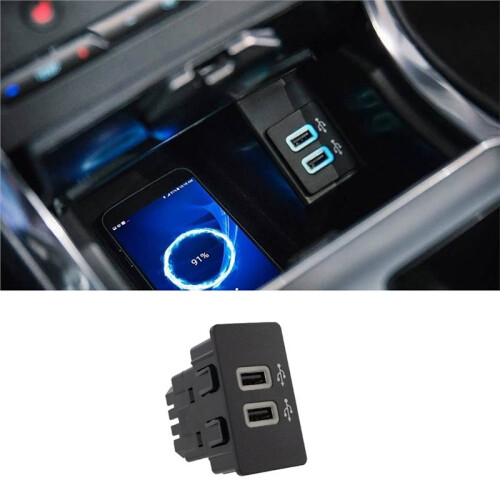 Prise de Charge Double USB HC3T-14F014-BC pour  SYNC 3, Compatible CarPlay et pour Android Auto, Module D'Interface Multimédia Double USB 1