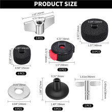 36 PCS Cymbal Replacement Accessories, Clutch Felts, Drum Cymbal Pads Include Wing Nuts & Washers & Plastic Cymbals