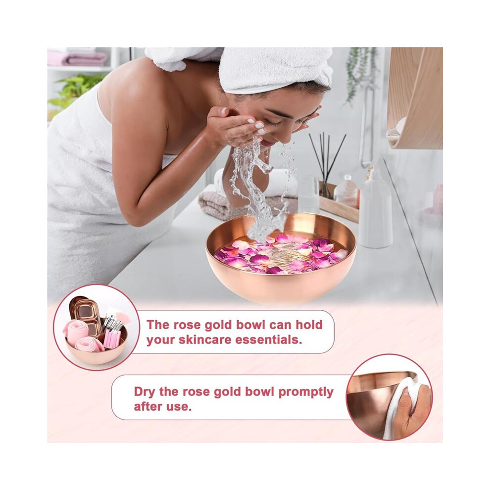 26 Rose Gold Esthetician Supplies Kits 3 Facial Bowls Large Spa Bowls 3 Fan Brushes Makeup 3Face Mask Brushes Salon Tray