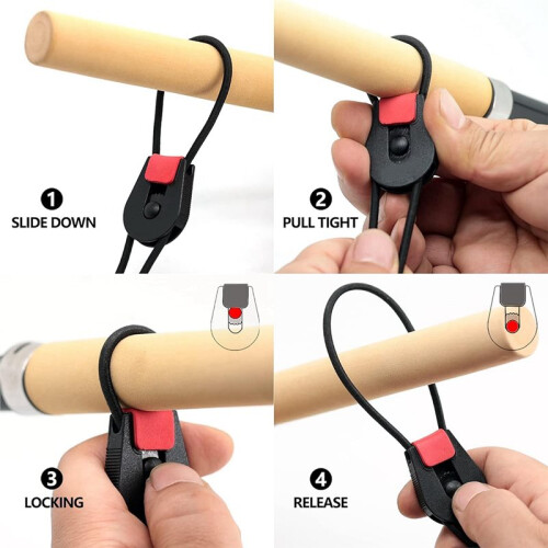 Fishing Rods Belt Stretchy Wrap Pole Straps Elastic Cable Ties for Fly Rods Secure Tackle Storage 2
