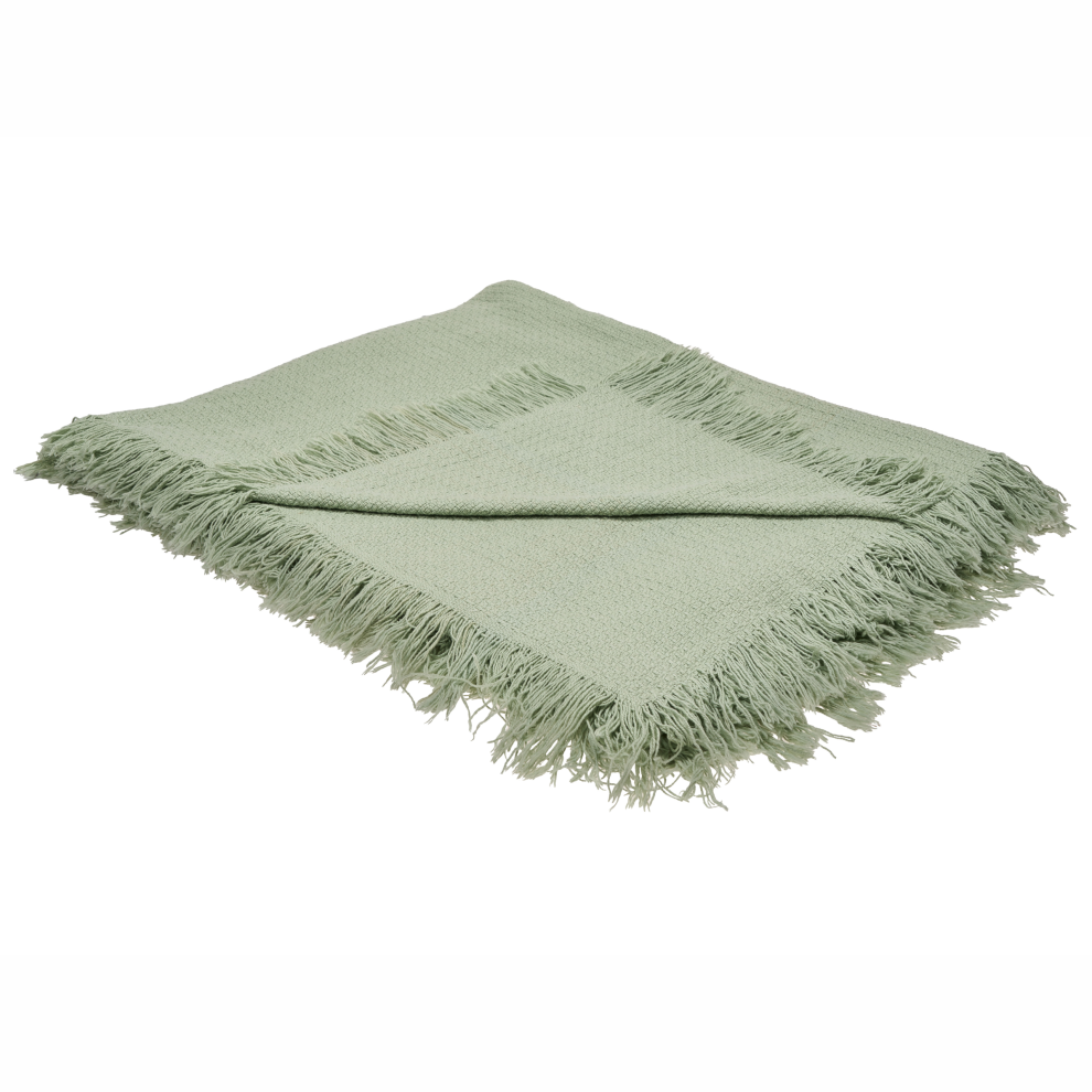 Beliani Bedspread Yerbent Cotton 200 X 220 Cm Green