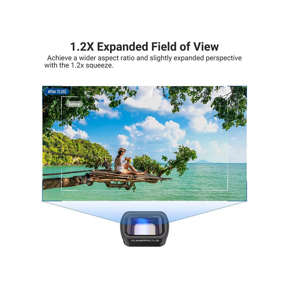 1.2X Anamorphic Lens For Osmo Pocket 3, Magnetic Hd Optical Widescreen Streak Lens Creator Accessories 4713224799723
