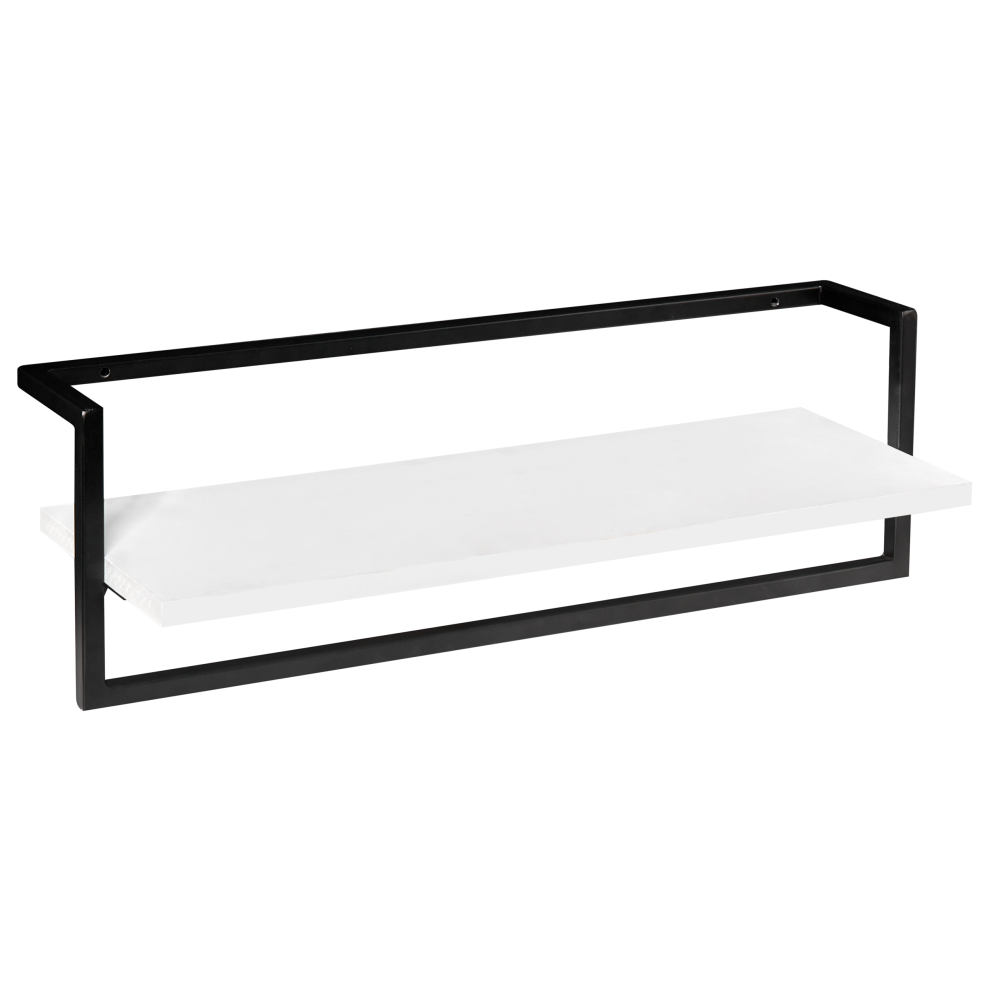Beliani Towel Rack Betania Metal With Shelf Black