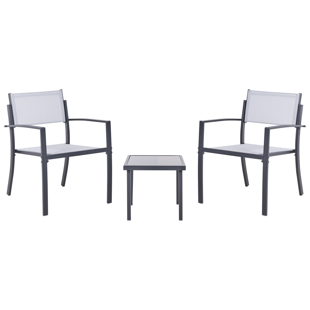 Beliani Bistro Set Tavoleto Metal Grey