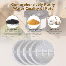 4PCS Replacement Filters for 8L/2.1Gal, 10L/2.6Gal and 12L/3.17Gal, 14L/3.7 Gal Round Dog Water Bowl