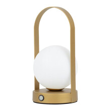 Portable Outdoor Hanging Metal Table Lamp Dimmable Table Lamp Rechargeable Bedroom Bedside Night Light Gold