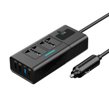 Inversor de Carro de 200 W 12 V para AC 220 V Inversor PD QC3.0 4 Portas USB Adaptador de Inversor de Energia Dupla para Carro
