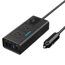 Inversor de Carro de 200 W 12 V para AC 110 V Inversor PD QC3.0 4 Portas USB Adaptador de Inversor de Energia Dupla para Carro