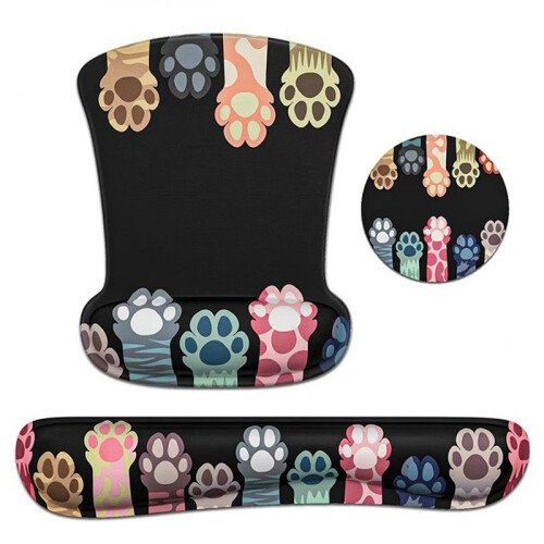 3 in 1 Mouse Pad Sets with Keyboard Wrist Rest Support, Memory Foam Keyboard Set Mousepad with Wrist Rest