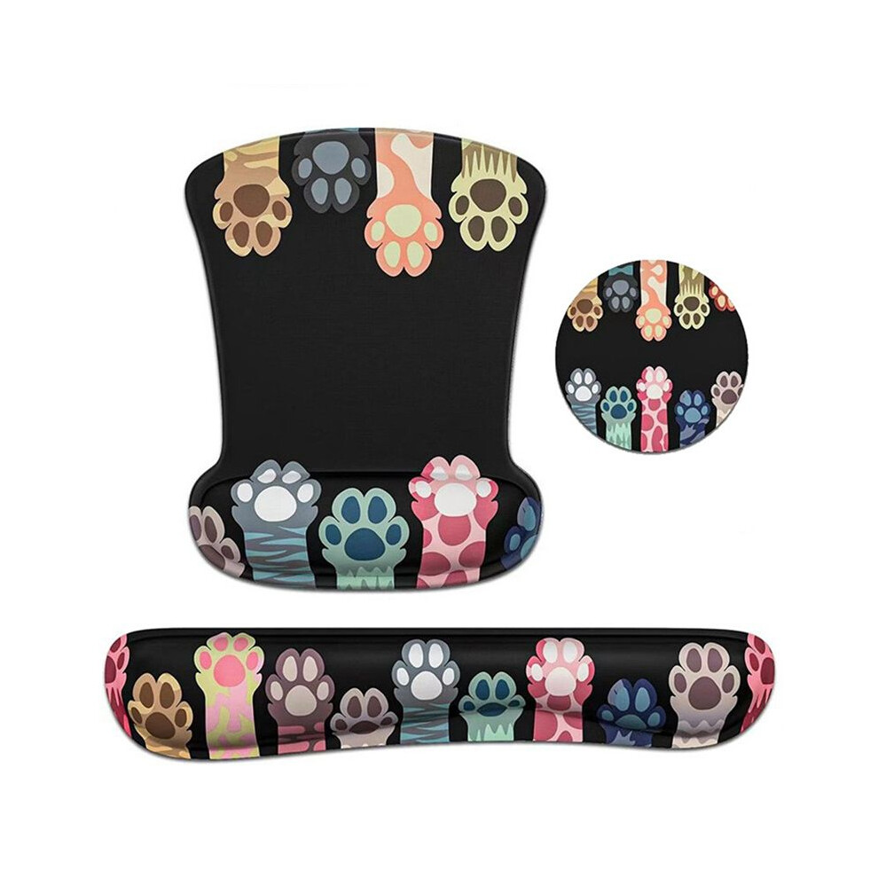 3 In 1 Mouse Pad Sets With Keyboard Wrist Rest Support, Memory Foam Keyboard Set Mousepad With Wrist Rest 6033987388353