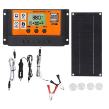 Kit de Panneau Solaire 600 W avec Contrôleur de Charge 100 A 18 V pour Système de Chargement Solaire pour Camping-Car, Bateau, Remorque en Plein Air