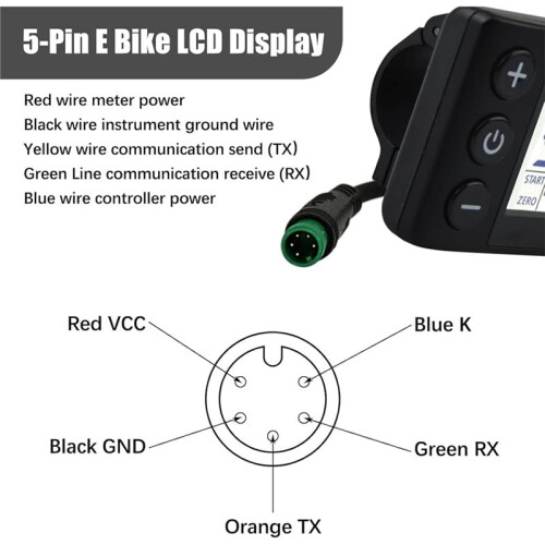 S866 Electric Bicycle LCD Display Meter, 24V 36V 48V Ebike LCD Display Control Panel for Electric Bike Modification 1