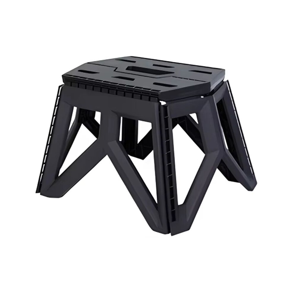 Tlily Portable Folding Stool For Outdoor Activities - High Load Bearing Chair For Camping, Fishing, Beach Black