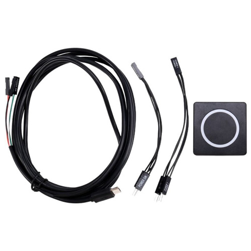 PC Power Button Desktop Power  PC External Start Power /Off Button Magnetic Self-Reset Button Metal Shell RGB