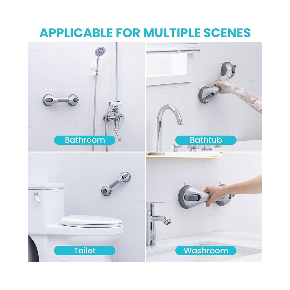 Shower Grab Bar, 12 Inch Shower Handle for Bathtubs and Elderly, Suction Grab Bars for Seniors Bathroom Safety Handles