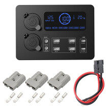 Portable Control Hub with LED Lights Adapter Power Box with LED Lights 100W for RVs,Boats Display Power Box 12V B