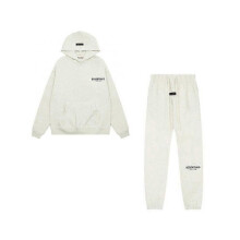 (XL, White) Essentials 3d Silicone Letter Flocking Print American Sweater Jacket + Pants Casual Suit For Men And Women -CAN