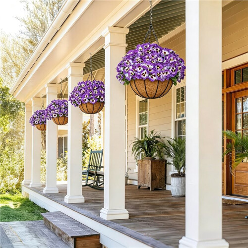 2 Sets of Artificial Plant Hanging Baskets 2