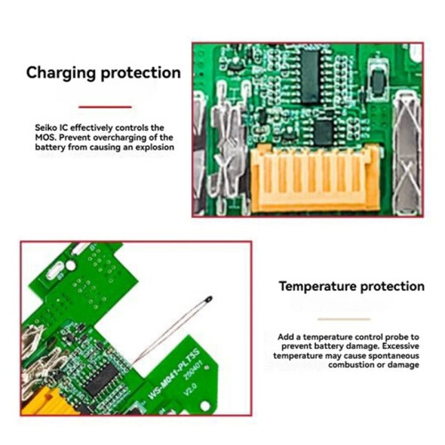 Replacement Battery Protections Board for  WS-M041-PLT5S 18V Tool Lithium Battery Shell Component Part 2