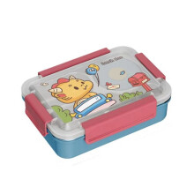 Student Lunch Boxs Stainless Steel Compartments Cartoon Pattern Lunchbox Food Containers for Children'S Adults Large