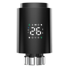 Tuya ZigBee Radiator Actuator TRV Programmable Thermostatic Radiator Valve App Remote Temperature Controller Black