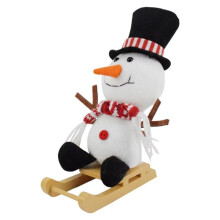 SnowmanToy Cartoon MiniatureSnowman Sled Doll Soft Christmas Toy Parties Supplies Collectible Dolls for Holiday