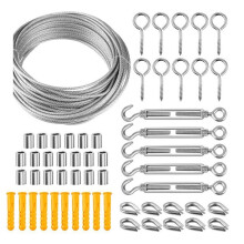 15m RVS Kabel Touw Kits Zware Tuin Draad Kabel Balkon Leuning Boerderij Hek Tent Rol 304 PVC Gecoat