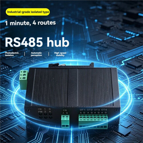 Hub RS485 de 4 Canais com Isolamento de Grau Industrial, Divisor Modbusrs e Extensor de Isolamento de Sinal Opticamente Isolado. 2