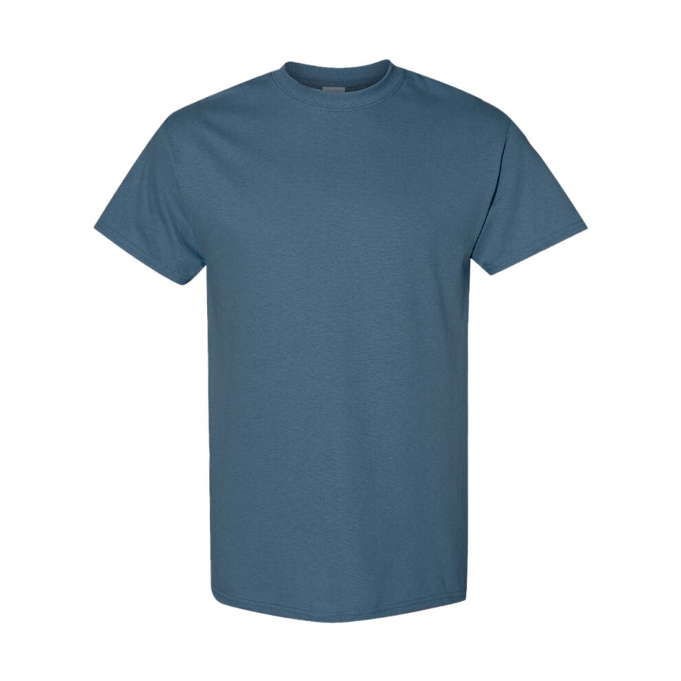 Gildan (Xl, Indigo ) Mens Heavy Cotton Short Sleeve T-Shirt (Pack Of 5) Blue