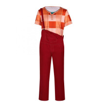(Ralph cosplay costume, XXL) Wreck-It Ralph Cosplay Costume Overalls Set Halloween Stage Performance Outfit Men's Polyester Role Play Costume