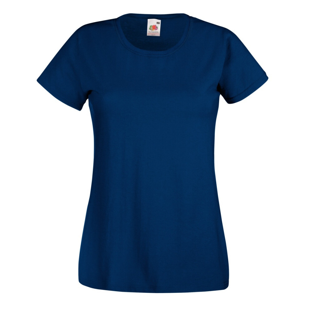 Fruit Of The Loom (Xl, Navy) Ladies/Womens Lady-Fit Valueweight Short Sleeve T-Shirt Blue,Multicoloured