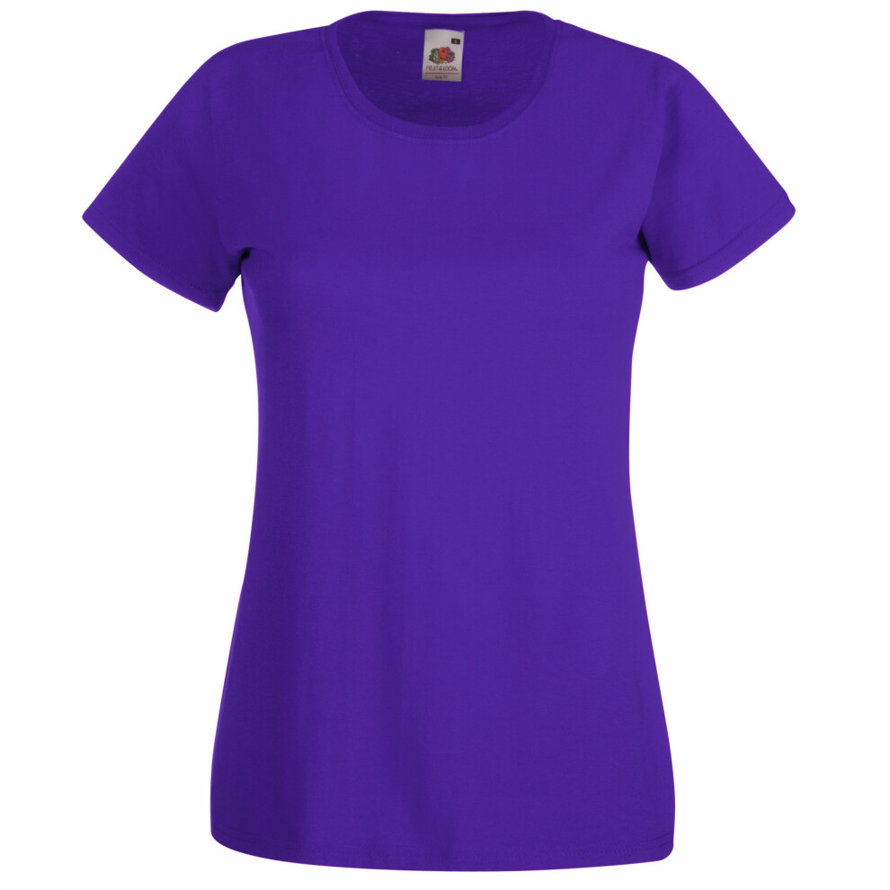 Fruit Of The Loom (2Xl, ) Ladies/Womens Lady-Fit Valueweight Short Sleeve T-Shirt Purple
