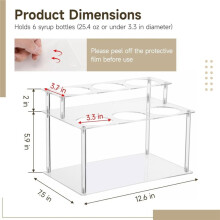 Coffee Syrup Organizer, Acrylic Syrup Bottle Organizer , Clear Countertop Step Display Stand Kitchen Storage