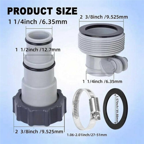 Pool Hose Adapter for  Above Ground Pools Pump Reducer Connector Compatible with Sand Filters,Saltwater Systems 2