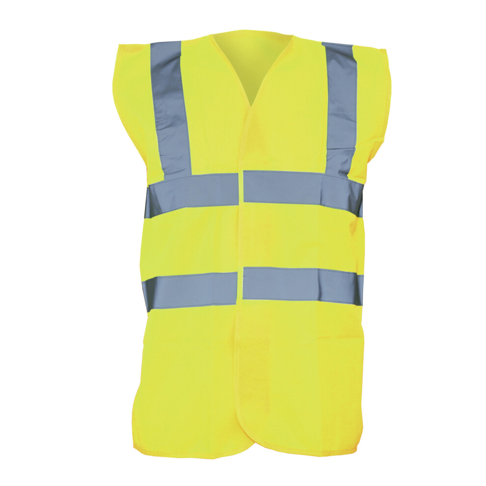 (3Xl, Hi-Vis Yellow) Yoko Unisex Premium Hi-Vis Waistcoat Vest / Jacket 5055747620917