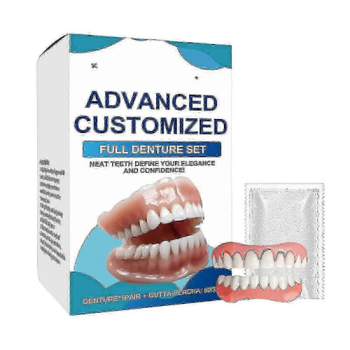 Full Denture Set, Upper and Lower False Teeth for Men Women, Perfect Fit