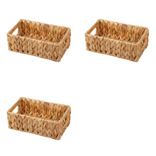 3X Wicker Storage Basket Water Hyacinth Basket Toilet Baskets,Farmhouse Kitchen Utensil Holder Caddy,Sundry Basket