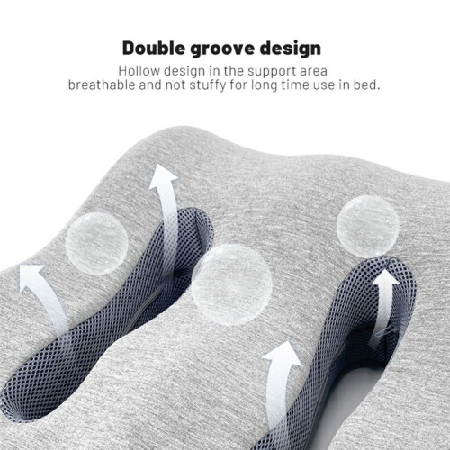 Ergonomic Memory Foam Leg Elevation Pillow for Improved Circulation and Comfort Light Gray 2