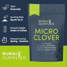 Rural Supplies Micro Clover Seed | Grass Seeds for Fast Growing, Low-Maintenance & Eco-Friendly Lawns | Drought-Resistant, Nitrogen-Fixing, Family &