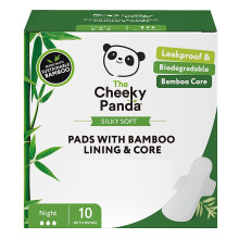The Cheeky Panda 10 Pads with Bamboo Lining & Core Night
