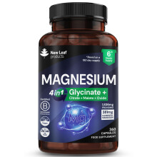 Magnesium Glycinate 4-in-1 Complex 2000mg - High Strength Magnesium Supplements - Bisglycinate,Citrate, Malate, Oxide - 360 Capsules 449mg Elemental